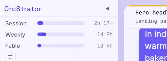 Quota bars for the session and the week, with how long until you run out